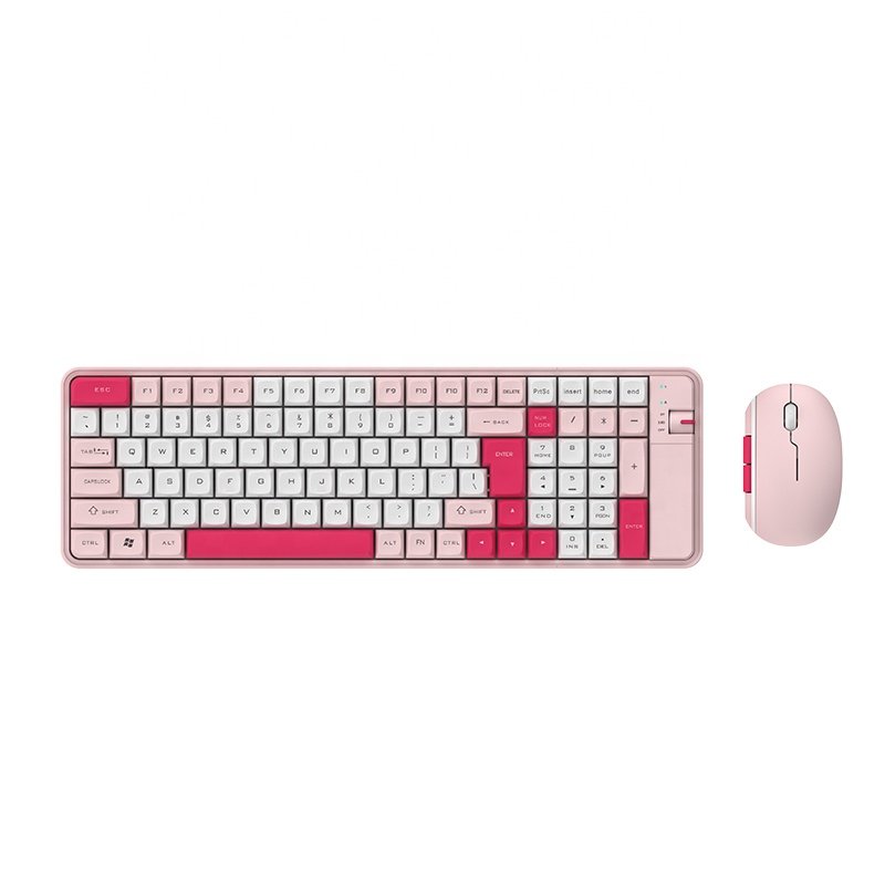 2024 Dual mode wireless blue tooth keyboard and mouse combos mixed colors Wireless Bluetooth Sexy keyboard mouse set for girls