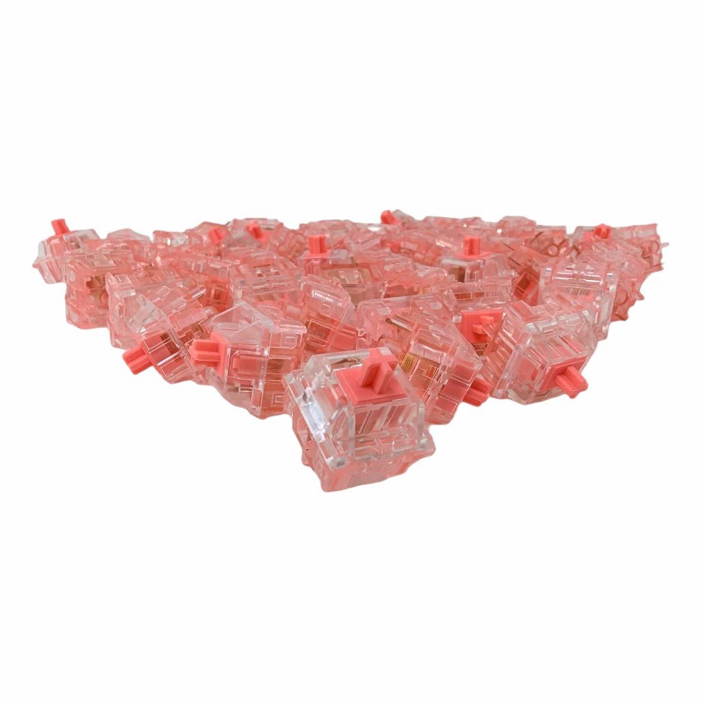 KTT Strawberry Linear 45g Switch for Mechanical Keyboard Factory Lubed 3/5-pin PC Nylon POM Gilded Long Spring Switch
