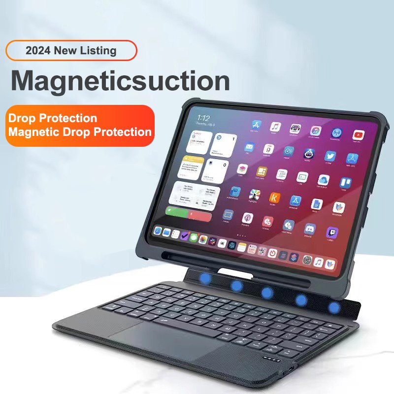 "New Hot Selling Magic Keyboard Travel Backlight Case BT5.3 Wireless BT Smart Trackpad Keyboard Cover for iPad pro12.9 inch "