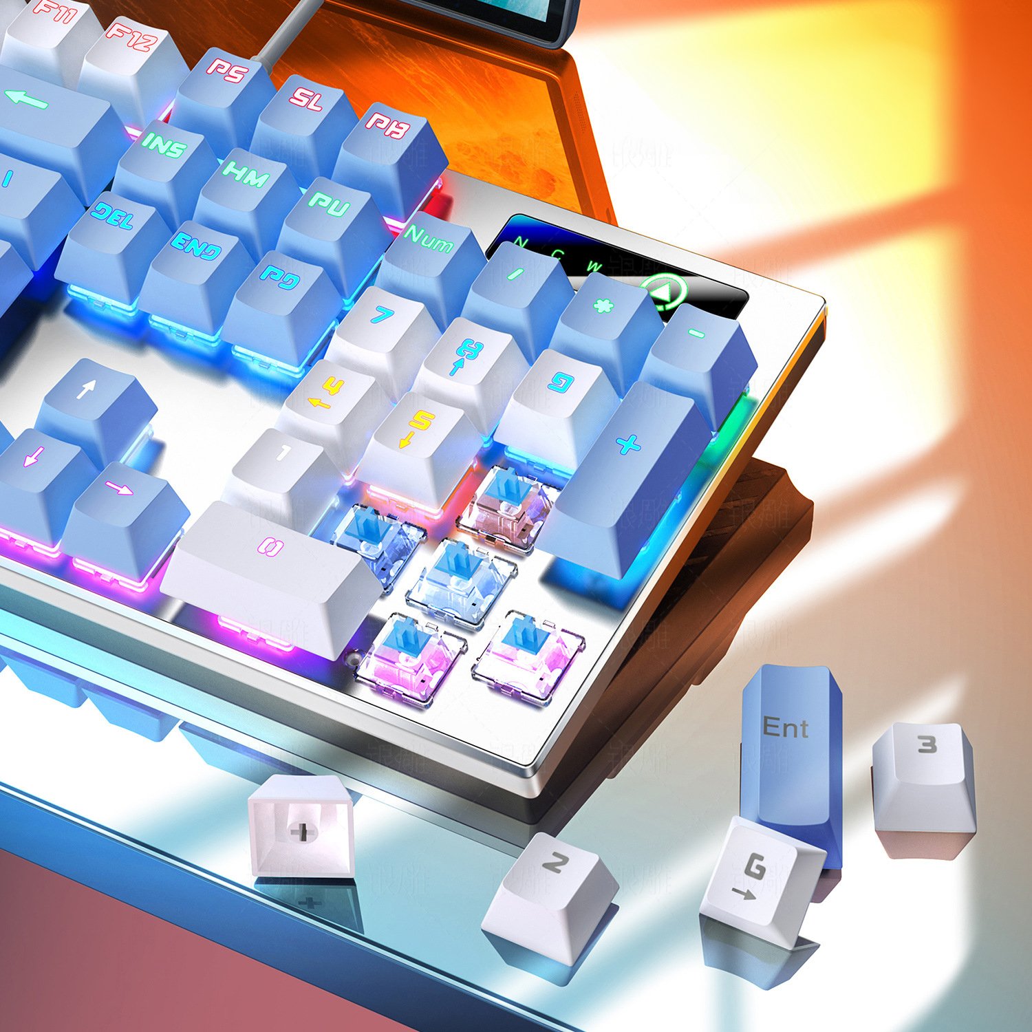 Real Mechanical Keyboard 87 keys 104 Keys USB Luminous Green and Alack Axis Computer Accessories Shen Kong Electronic Keyboard