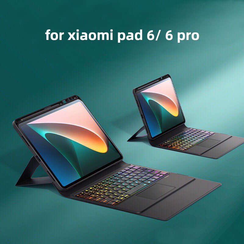 Wireless Smart Folio Keyboard Covers Cases For 2023 XiaoMi Pad 6 Touch Shaft Keyboard Cover with Smart Touchpad