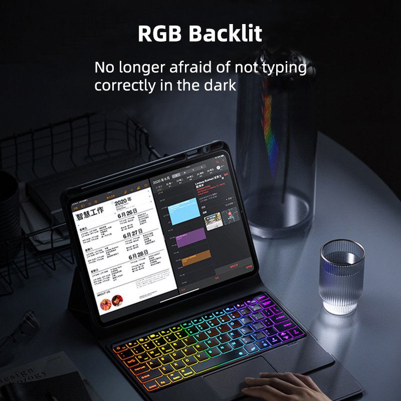 Wireless Smart Folio Keyboard Covers Cases For 2023 XiaoMi Pad 6 Touch Shaft Keyboard Cover with Smart Touchpad