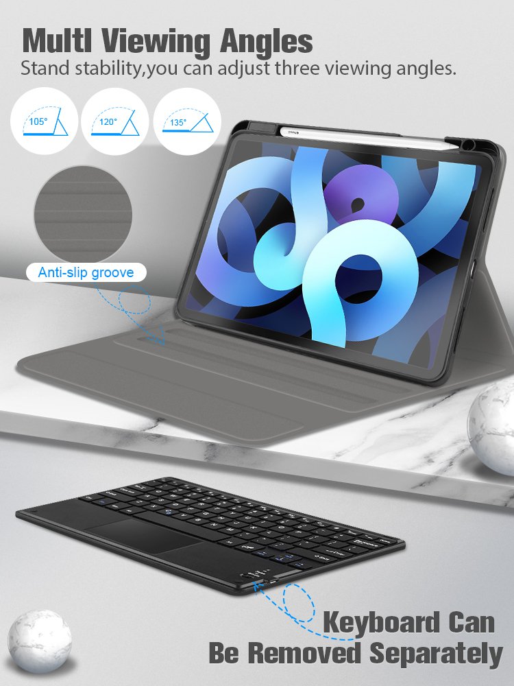 For ipad 10.9 2022 2020 Case with touchpad keyboard cover for ipad air 5/ 4 generation factory wholesale