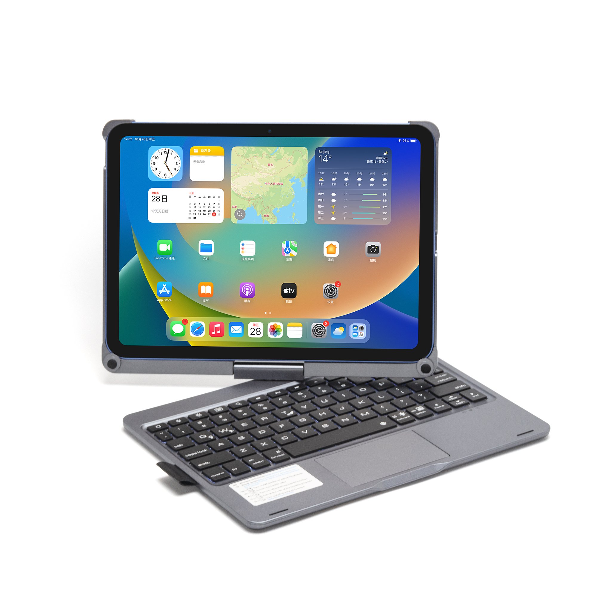 360 Degree Rotating Wireless Keyboard Case with Touchpad for ipad 10.9 10th generation 2022