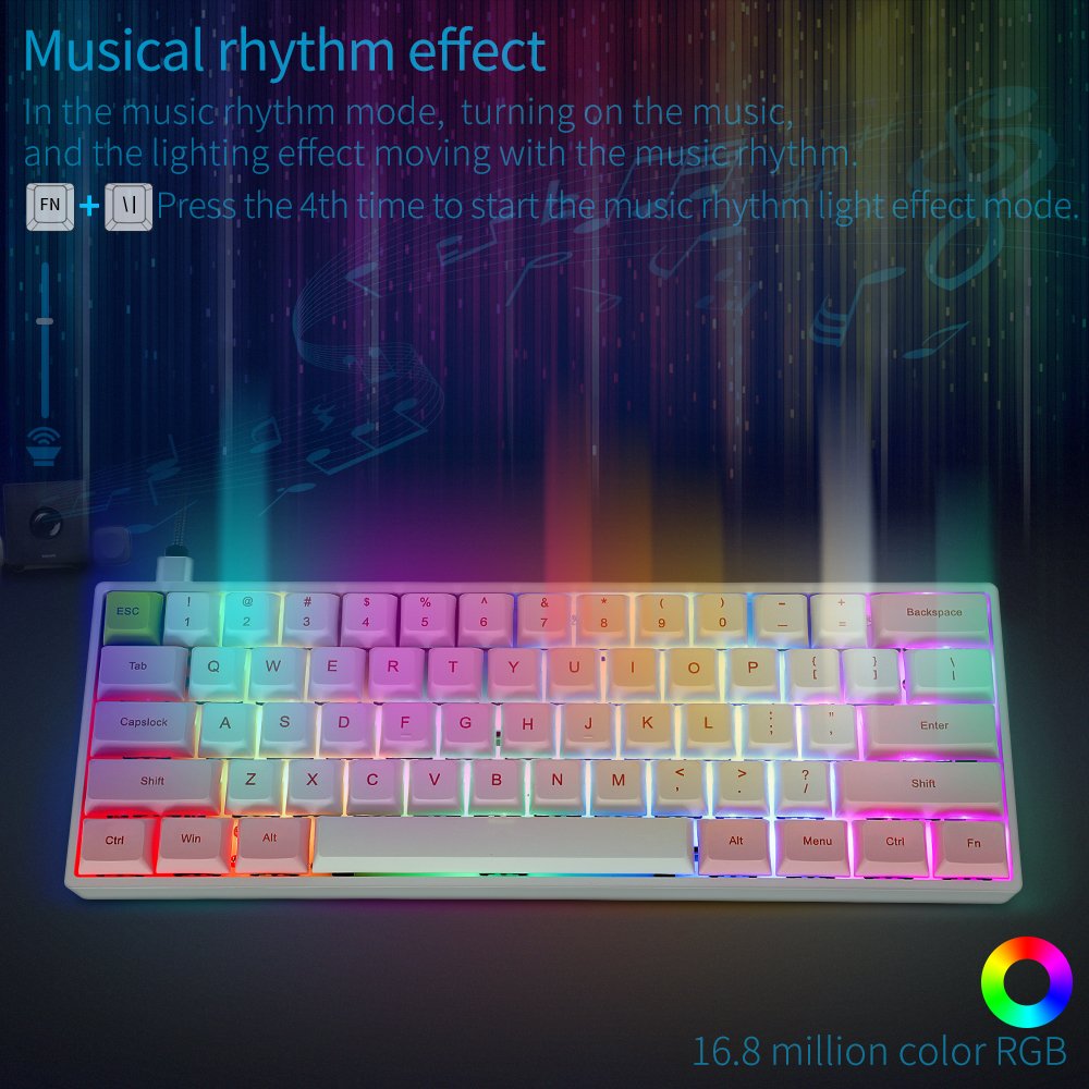 Wholesale Skyloong sk61 gk61 colorful RGB 60% PBT keycaps Gateron switch hotswap gaming mechanical keyboard