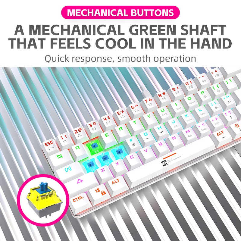Custom 61 Keys Wired Mechanical Keyboard With Type-c Interface USB RGB Computer Mechanical Switch Backlit Gaming Keyboard