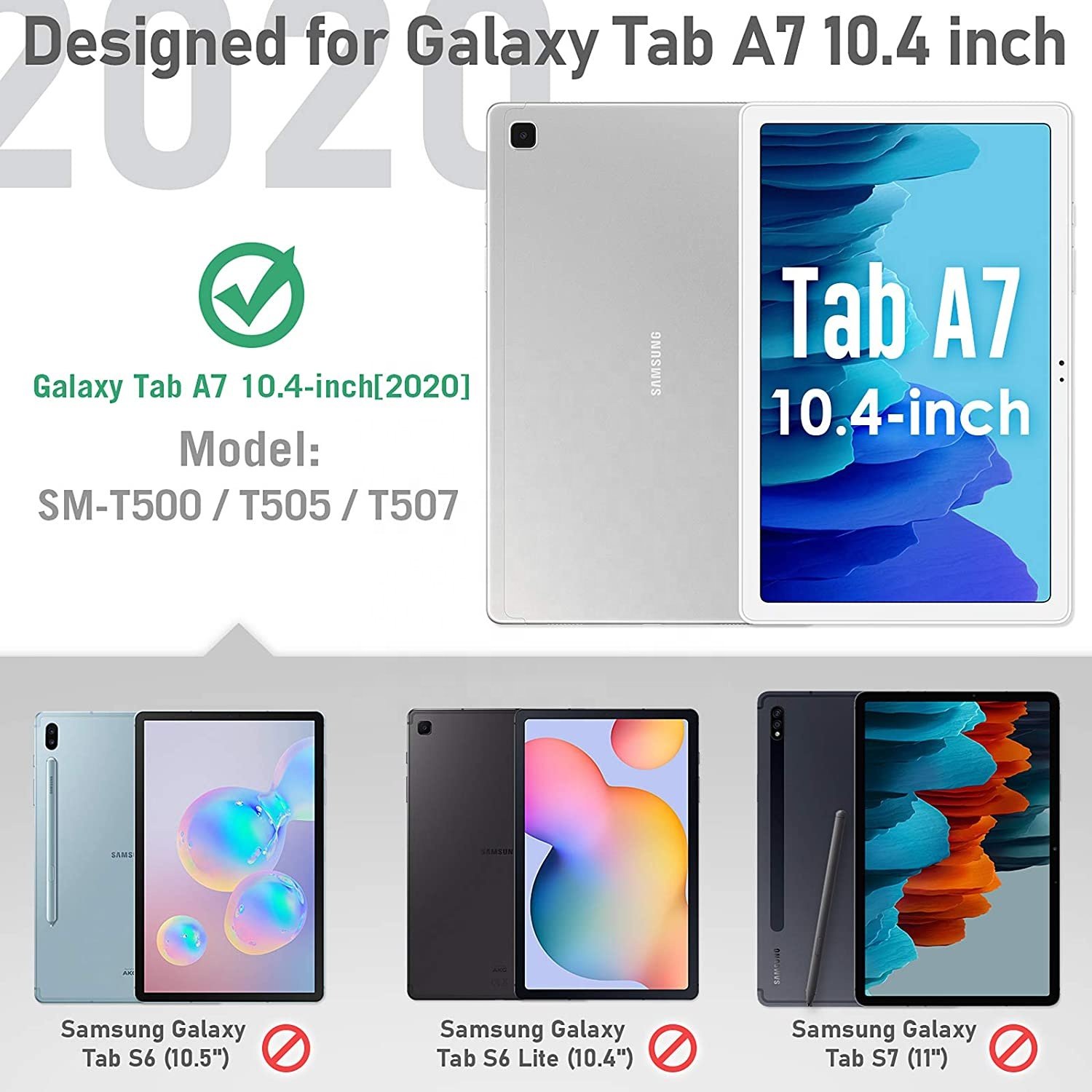New Style Kids Case for Samsung TAB A7 10.4 inch 2020 T500/T505/T507 Shockproof Light Weight Protection Handle Stand Kids Case