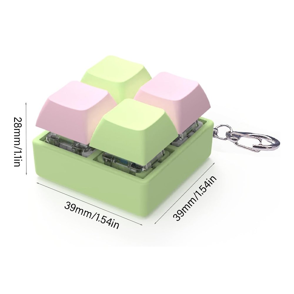 ET 2024 New Design Keyboard Clicker Switch Fidget Toys For Kids Adults Led Keyboard Keychain Mechanical Light Keychain