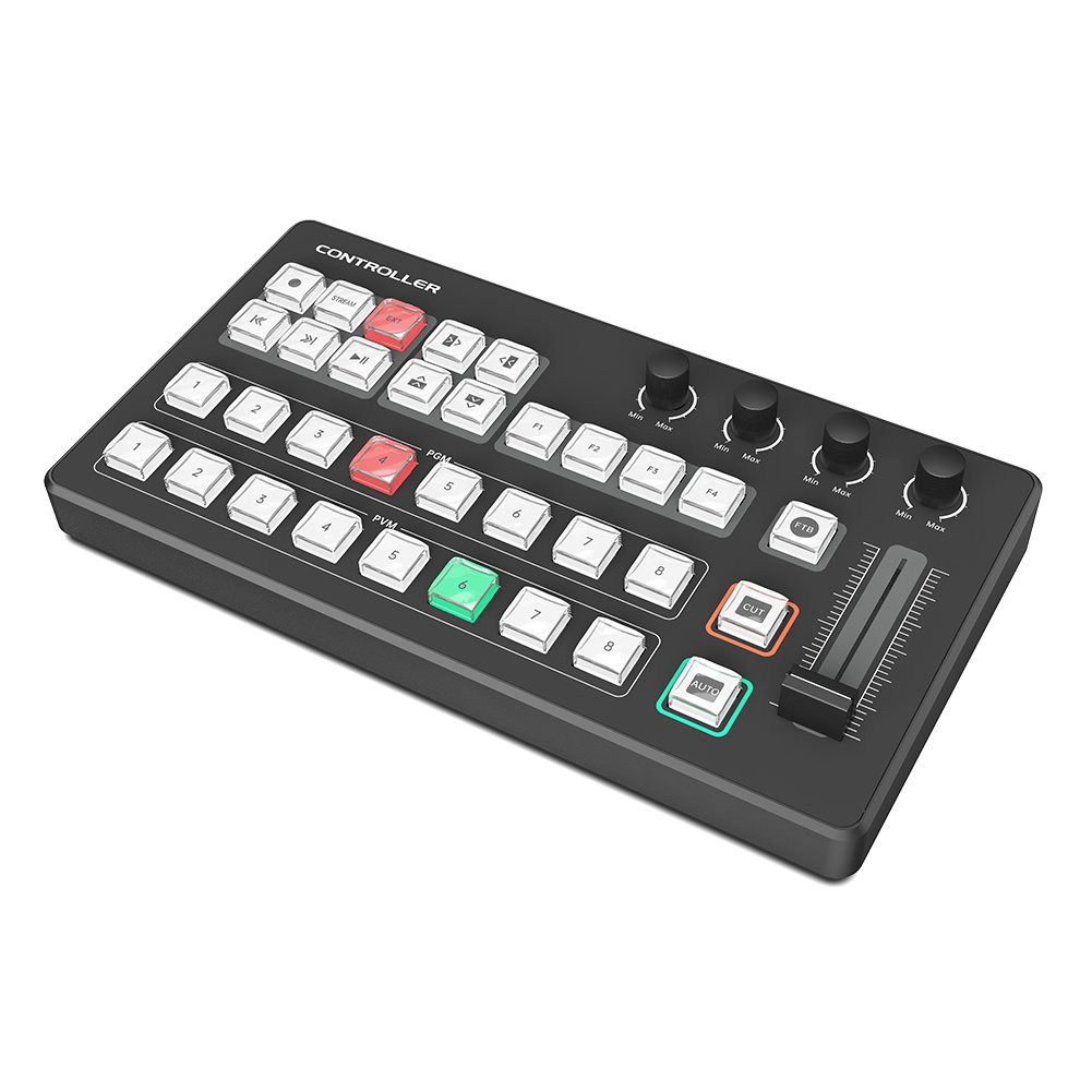 New USB live streaming switcher OBS video recording MIDI control cctv illuminated broadcast switching vMix controller