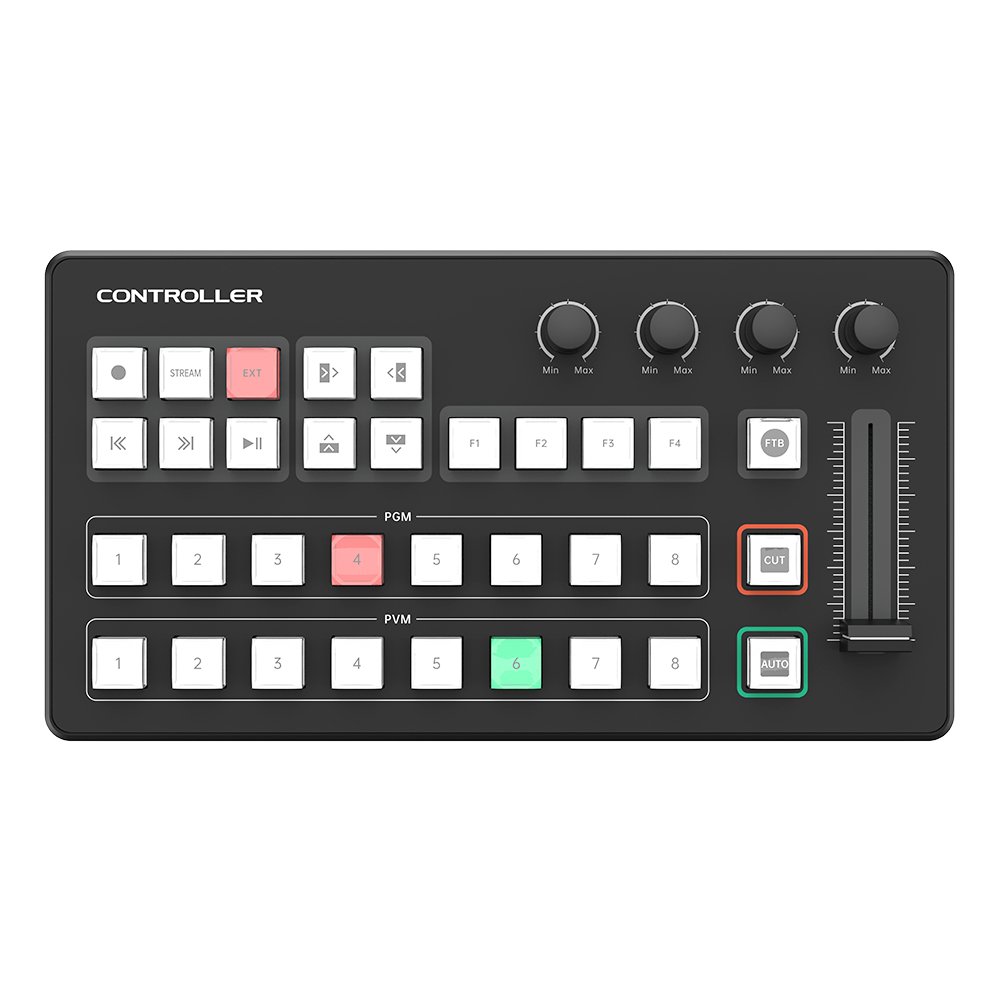 New USB live streaming switcher OBS video recording MIDI control cctv illuminated broadcast switching vMix controller