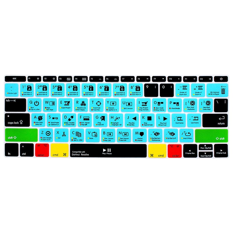 Shortcuts Keyboard Cover Waterproof Function Protector For apple for macbook 12 pro 13 no touch Retina A1534 A1931 Shortcuts