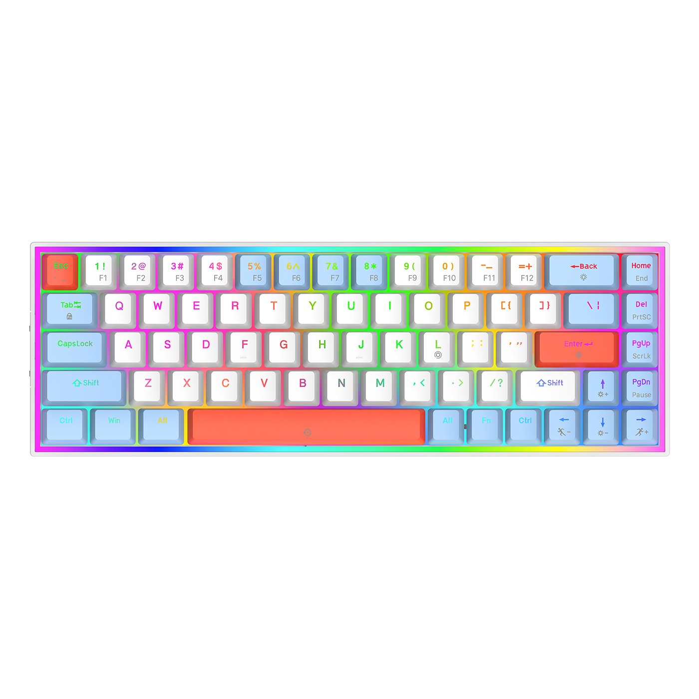 K6 RK68 68 Keys Hot Swappable Portable Mechanical Keyboard LED Backlit Mini Wired Office Keyboard Red Switch Gaming Keyboard