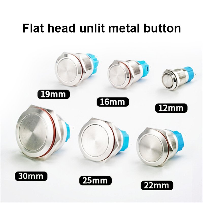 Custom Symbols Start Stop Button Metal Button Switch 8/10/12/16/19/22Mm Self-Relocking Start Round Waterproof Screw Metal Switch