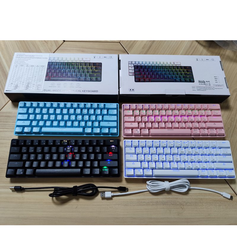 61 key H61 for wireless bt dual-mode charging keyboard green axis mechanical gaming keyboard computer t mobile phone general