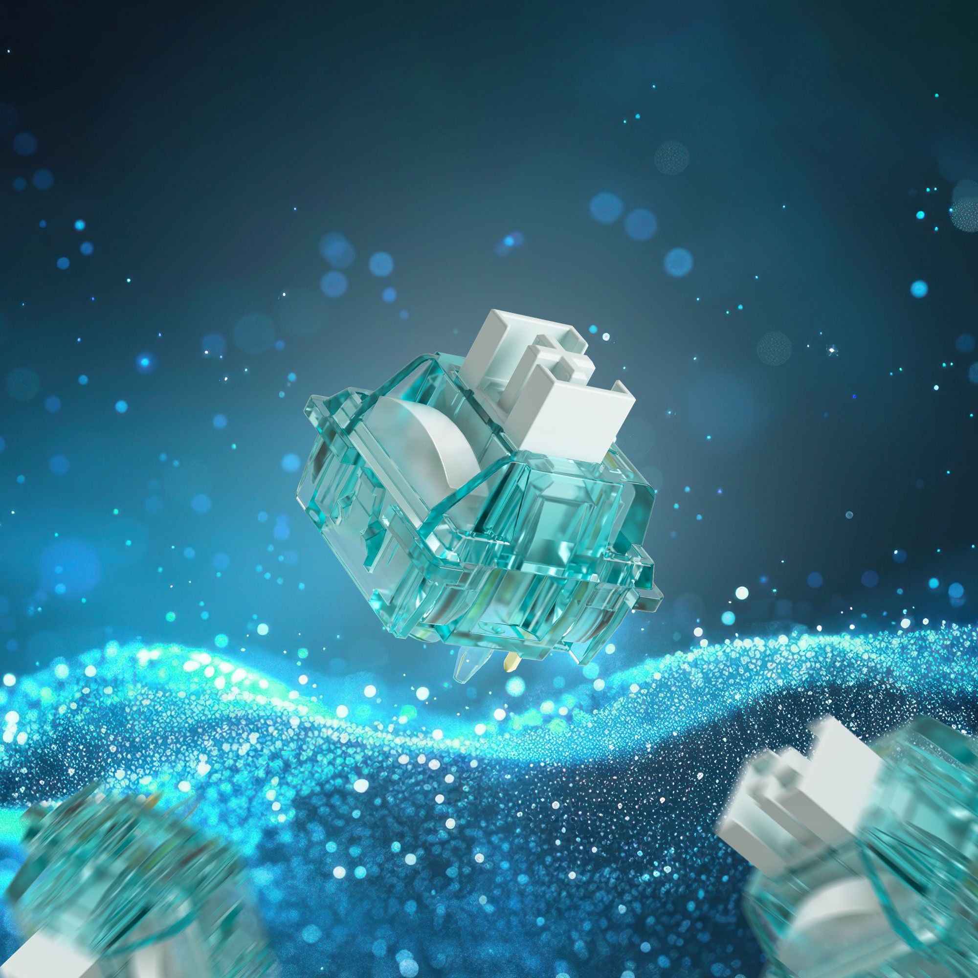 Akko Creamy Cyan Switch 5-pin MX Style Factory Lubed Switches Clicky Keyboard Switch