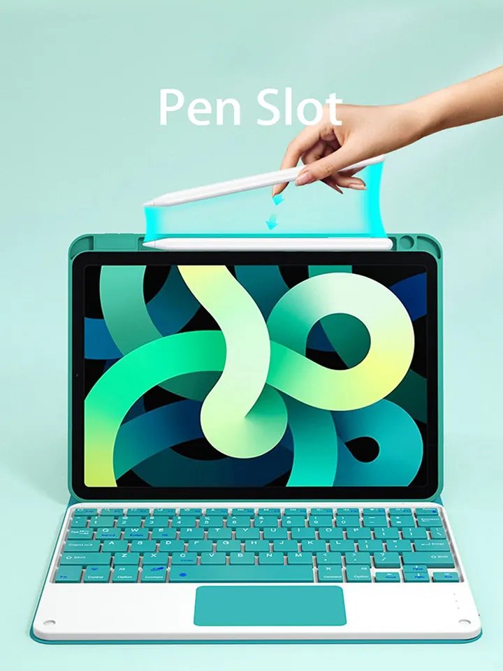 Popular Wireless Keyboard Case for Ipad Pro 13 12.9 Pro 10.5/Air 4 with Pencil Holder Stand Magic Smart Touchpad Keyboard Cover