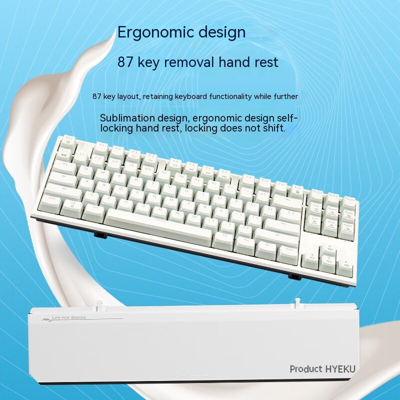 custom 87keys keyboard ergonomic hot swappable white PBT wireless rgb backlight mechanical office gaming keyboard