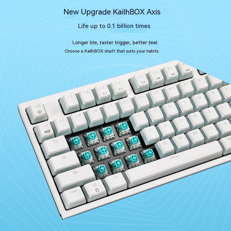 custom 87keys keyboard ergonomic hot swappable white PBT wireless rgb backlight mechanical office gaming keyboard