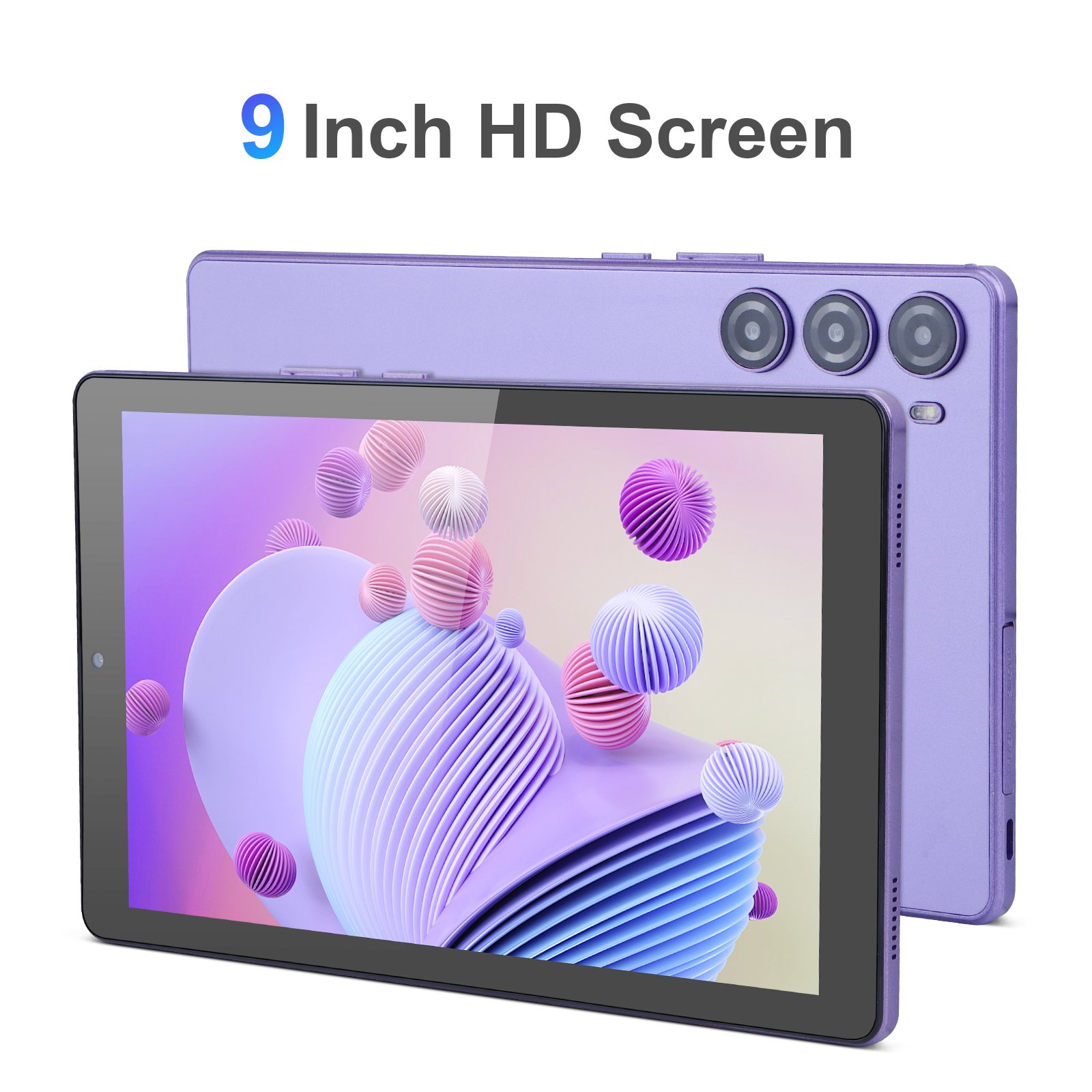 ODM Factory in China 8000mAh Battery 8GB RAM 512GB ROM WiFi Tablet for Adults Dual Camera IPS Screen 9 inch Android 12 Purple