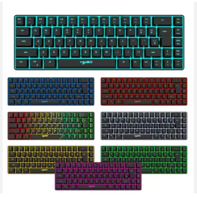 Wired Membrane Keyboard RGB LED Backlight Gaming Keyboard 68keys Computer Keyboard Gamer For PC Laptop Game/Office