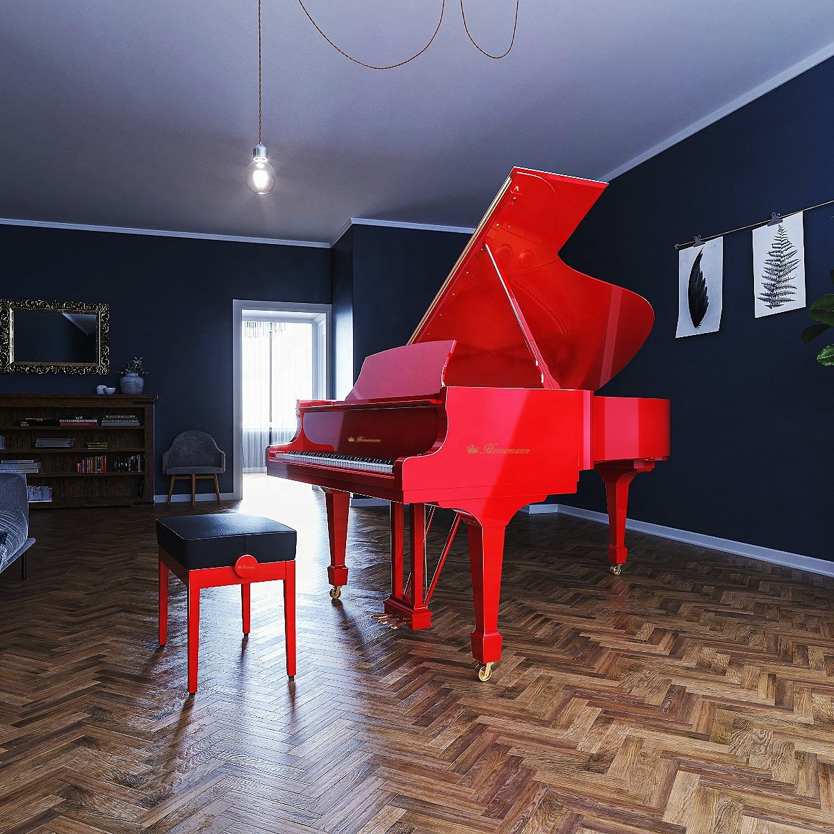 self pianodisk playing string grand piano string grand piano with USA disc