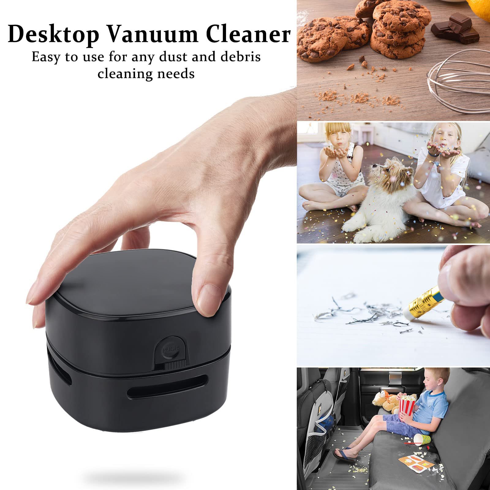 Mini Portable Battery Powered Handheld Electric Desktop Vacuum Cleaner For Desk Table Top Computer Keyboard PC Laptop Dry Dust