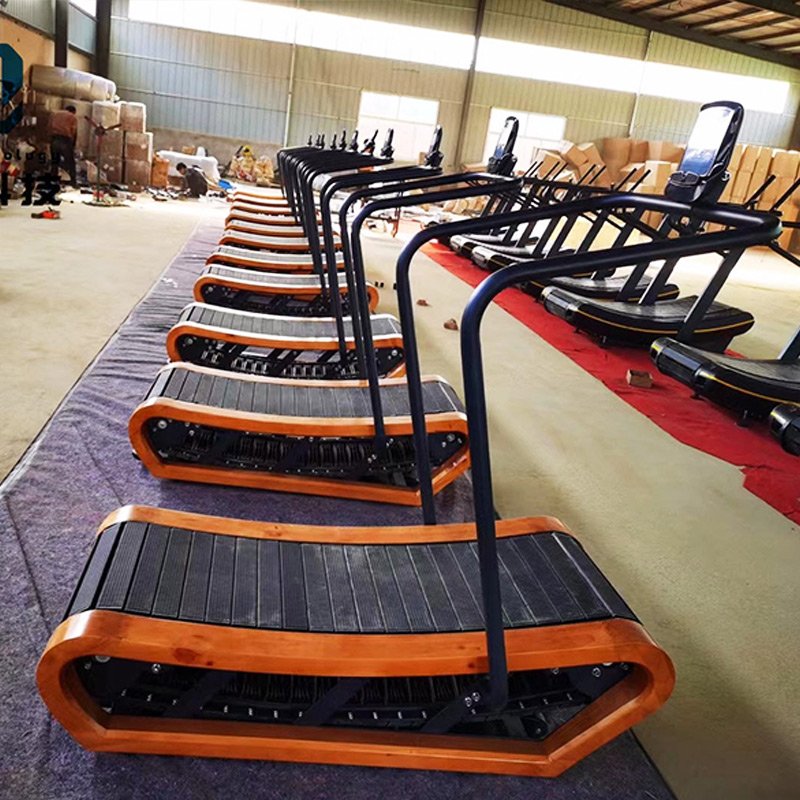 2024 High Quality Aerobic Fitness Bodybuilding All In One Mini Wooden Self-Propelled Treadmill(Keyboard Screen) For Exercise