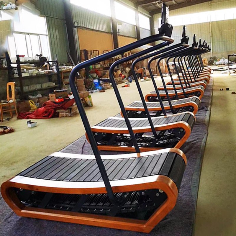2024 High Quality Aerobic Fitness Bodybuilding All In One Mini Wooden Self-Propelled Treadmill(Keyboard Screen) For Exercise