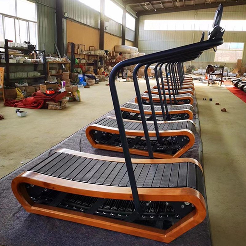 2024 High Quality Aerobic Fitness Bodybuilding All In One Mini Wooden Self-Propelled Treadmill(Keyboard Screen) For Exercise