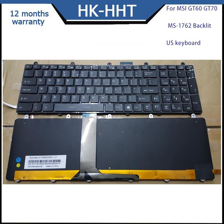 computer us language internal keyboard For MSI GT60 GT70 MS-1762 keyboard with backlit
