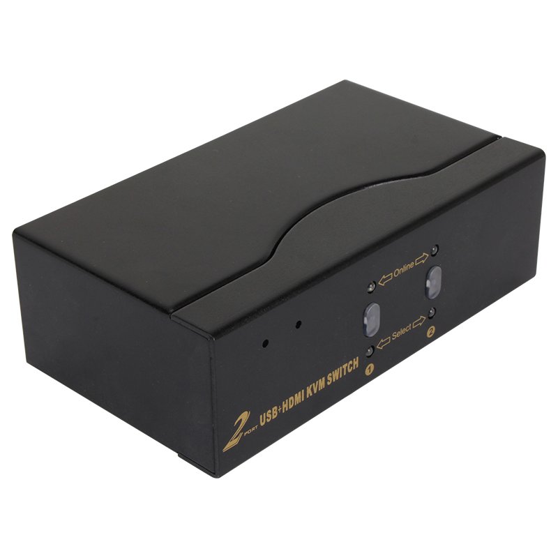 VCOM HDMI KVM Display Switch 4K@60Hz 2 Port Hotkey for HD Screens Dual PC Keyboard Mouse Switcher Black