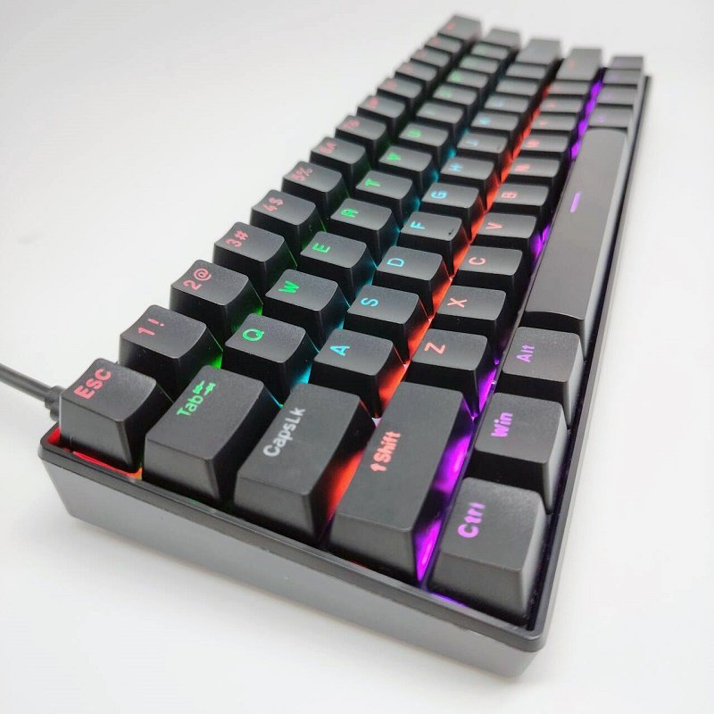 Spot wholesale HJSDZHI 61 mechanical keyboard mixed light commercial office peripherals green and black tea shaft switch
