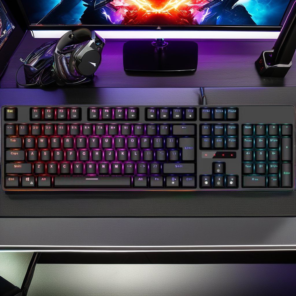 T DAGGER RGB Mechanical Gaming Keyboard All-Keys No Conflict PBT Wired USB Interface Colorful Rainbow Backlight Red Switches