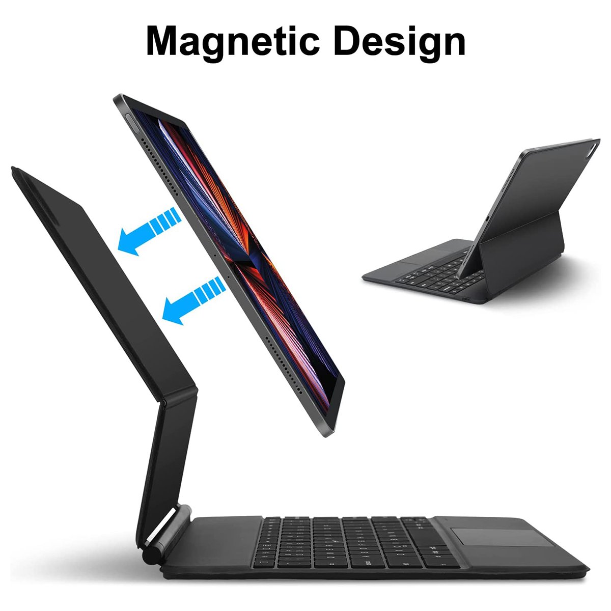 KX009 Magic Keyboard For Apple iPad Pro 12.9 inch Air 3 4 5 Tablet Laptop Smart Keyboards Case Cover Magnetic Backlight Touchpad
