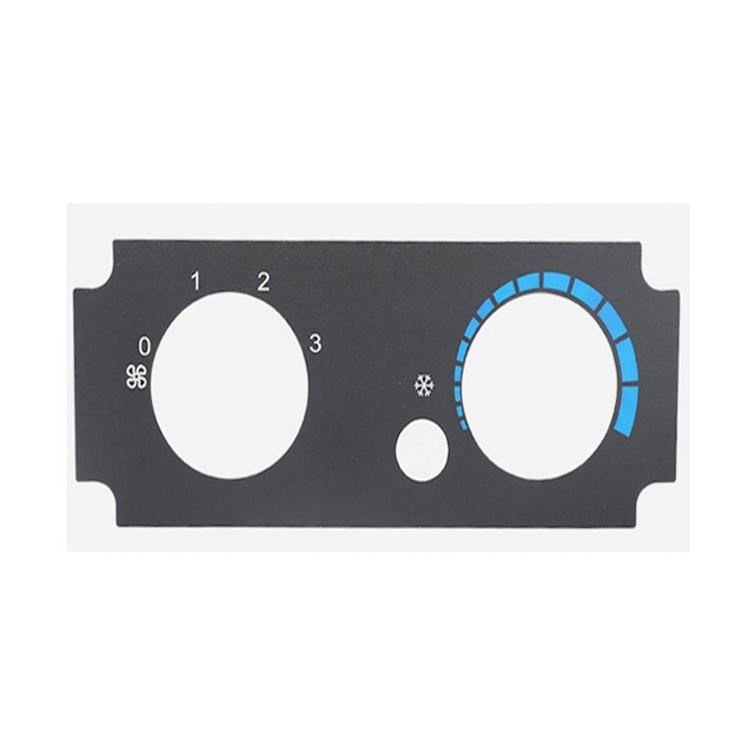 Customized high-quality self-adhesive screen printing membrane keypad graphic overlay panel for automotive instrumentation