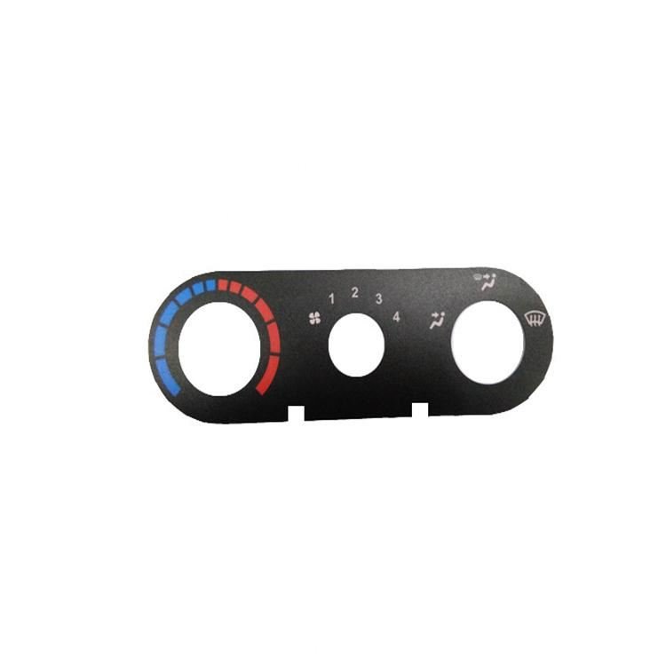 Customized high-quality self-adhesive screen printing membrane keypad graphic overlay panel for automotive instrumentation
