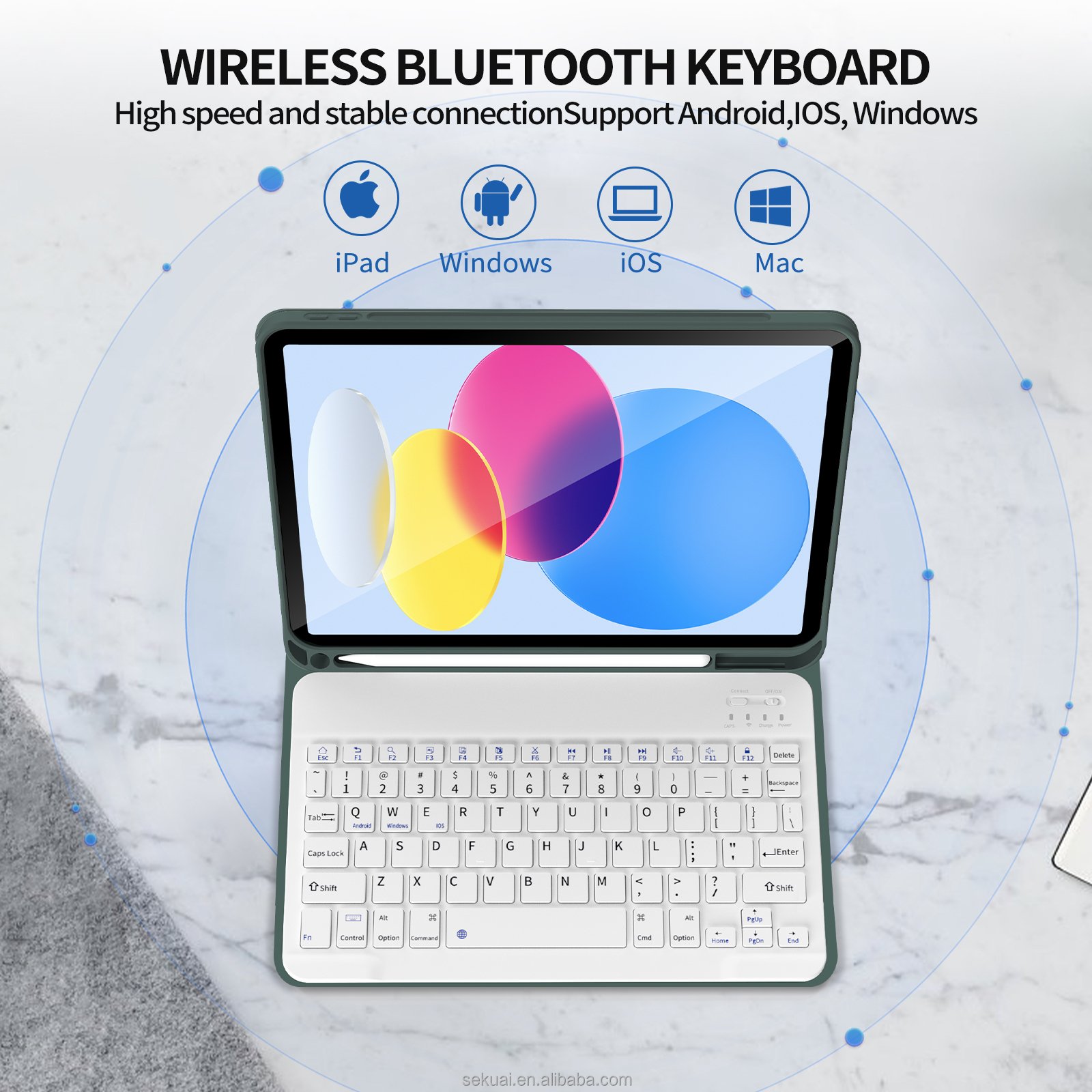 Magnetic Detachable Wireless Keyboard Cover For iPad 10th Generation 2022 iPad 10.9" Case With Pencil Holder