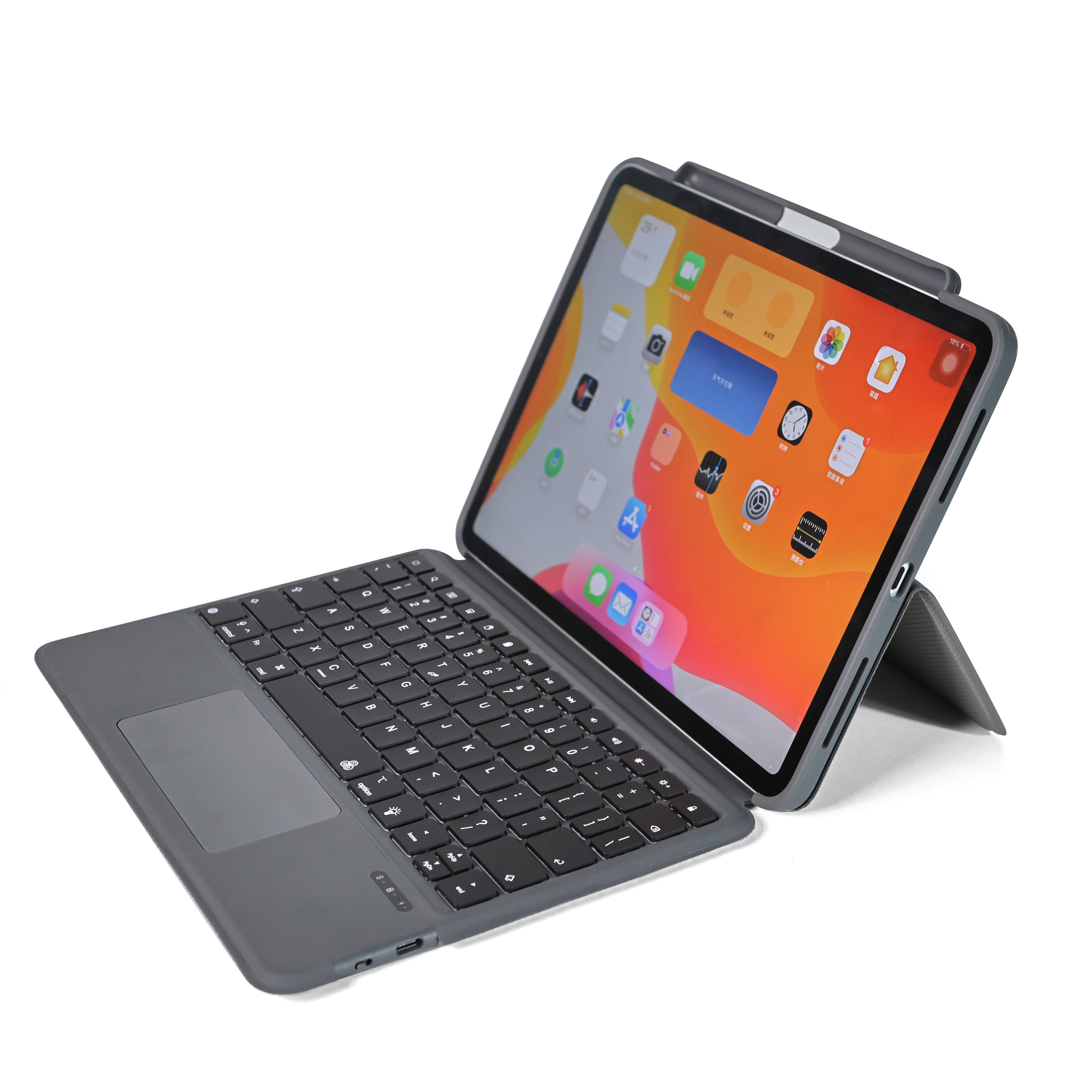2024 Hot sell Shockproof Anti-scratch PU Quite Keyboard Case For iPad Pro 11 10.9 Touchpad Smart Leather Keyboard Case For iPad