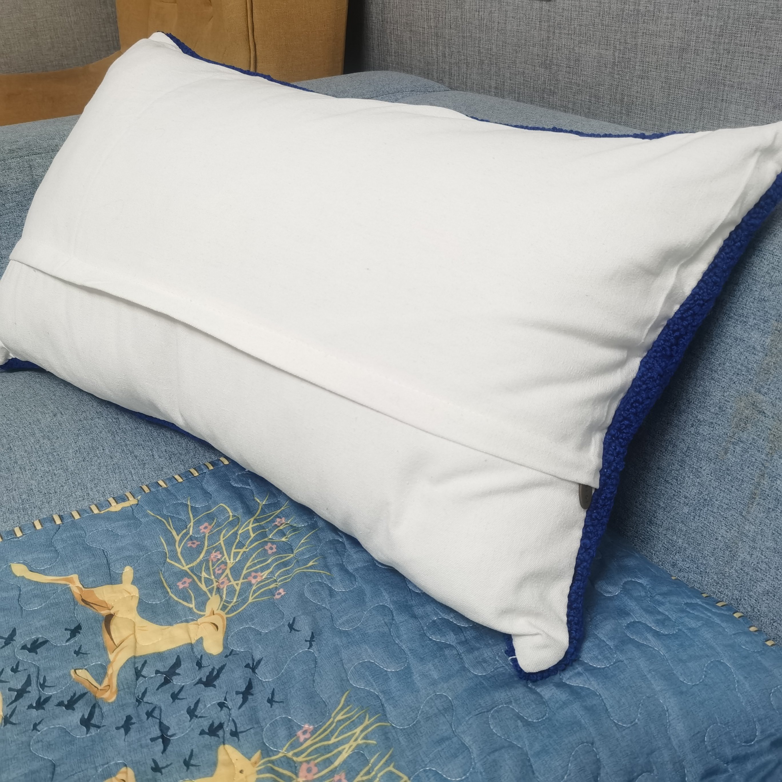 Custom Design Multi Color Tufted Embroidery Decor Cushion Cover Tufting Acrylic Real Wool Thread Punch Needle DIY Throw Pillow