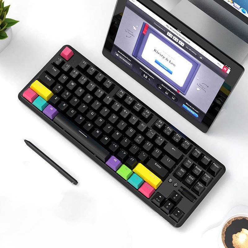 Conform Ergonomic Keyboard 87 Keys Hot Swappable Mechanical Keyboard Possess Bluetooth Wireless With Wired Link 3 Mode