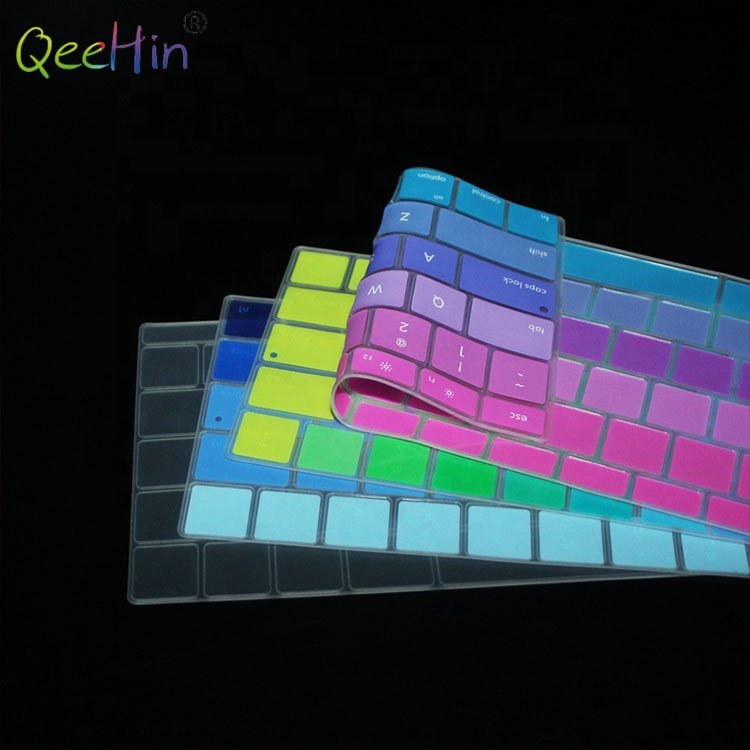 Customizable Laptop Waterproof Korean Language Spanish Silicone Keyboard Skin Covers For Mac