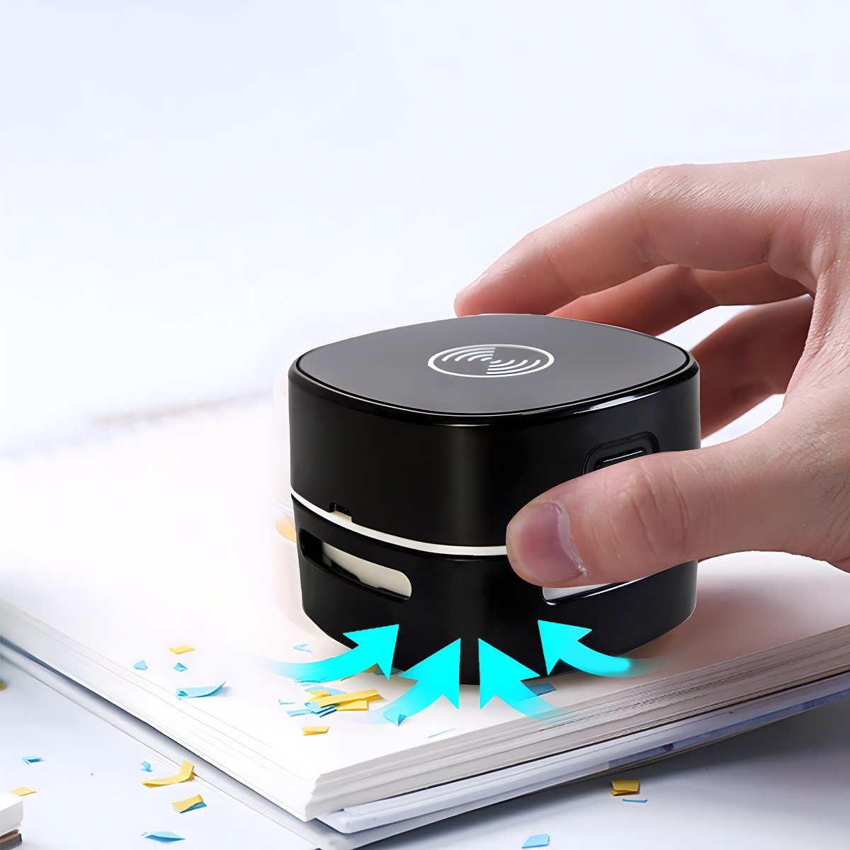 Mini Portable USB Rechargeable Electric Desktop Vacuum Cleaner With Wireless Charger For Desk Table Home Office Student Keyboard