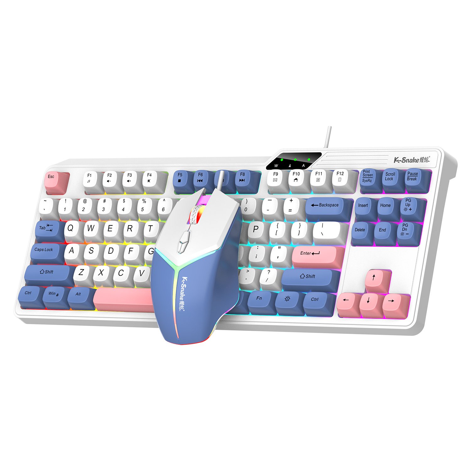 Free Wolf M87 Wireless BT Dual Mode Mechanical Touch Keyboard Game Esports Office Silent PBT Ball Hat Keyboard