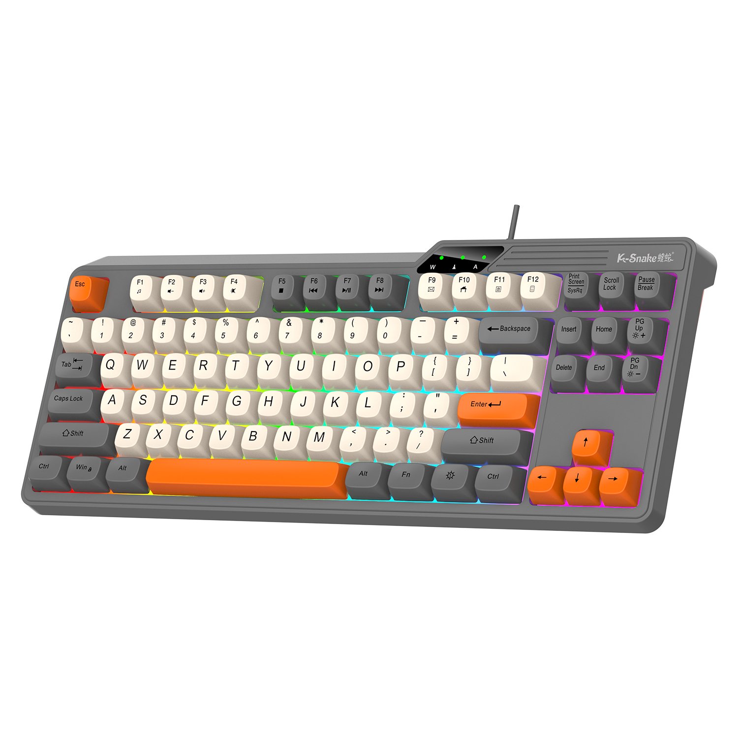 Free Wolf M87 Wireless BT Dual Mode Mechanical Touch Keyboard Game Esports Office Silent PBT Ball Hat Keyboard