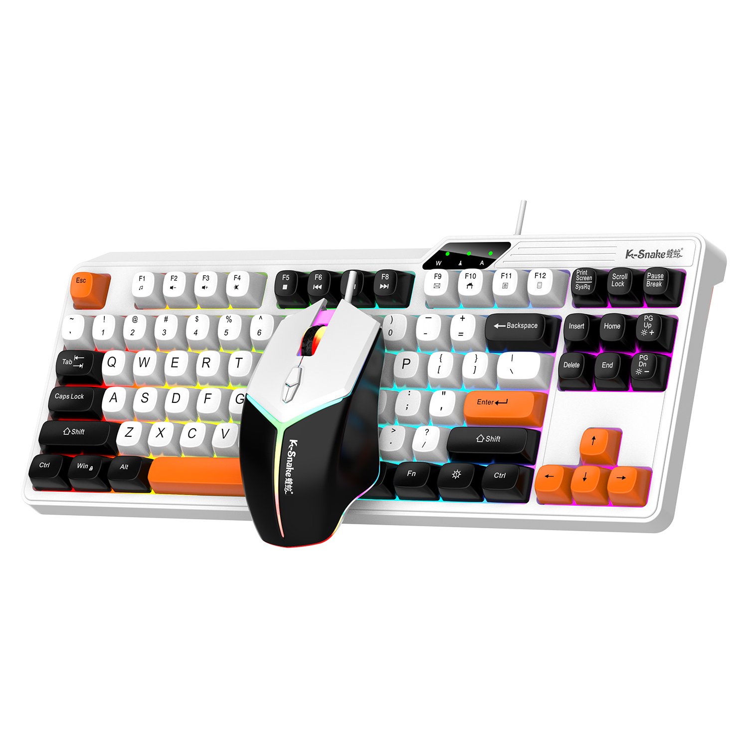 Free Wolf M87 Wireless BT Dual Mode Mechanical Touch Keyboard Game Esports Office Silent PBT Ball Hat Keyboard