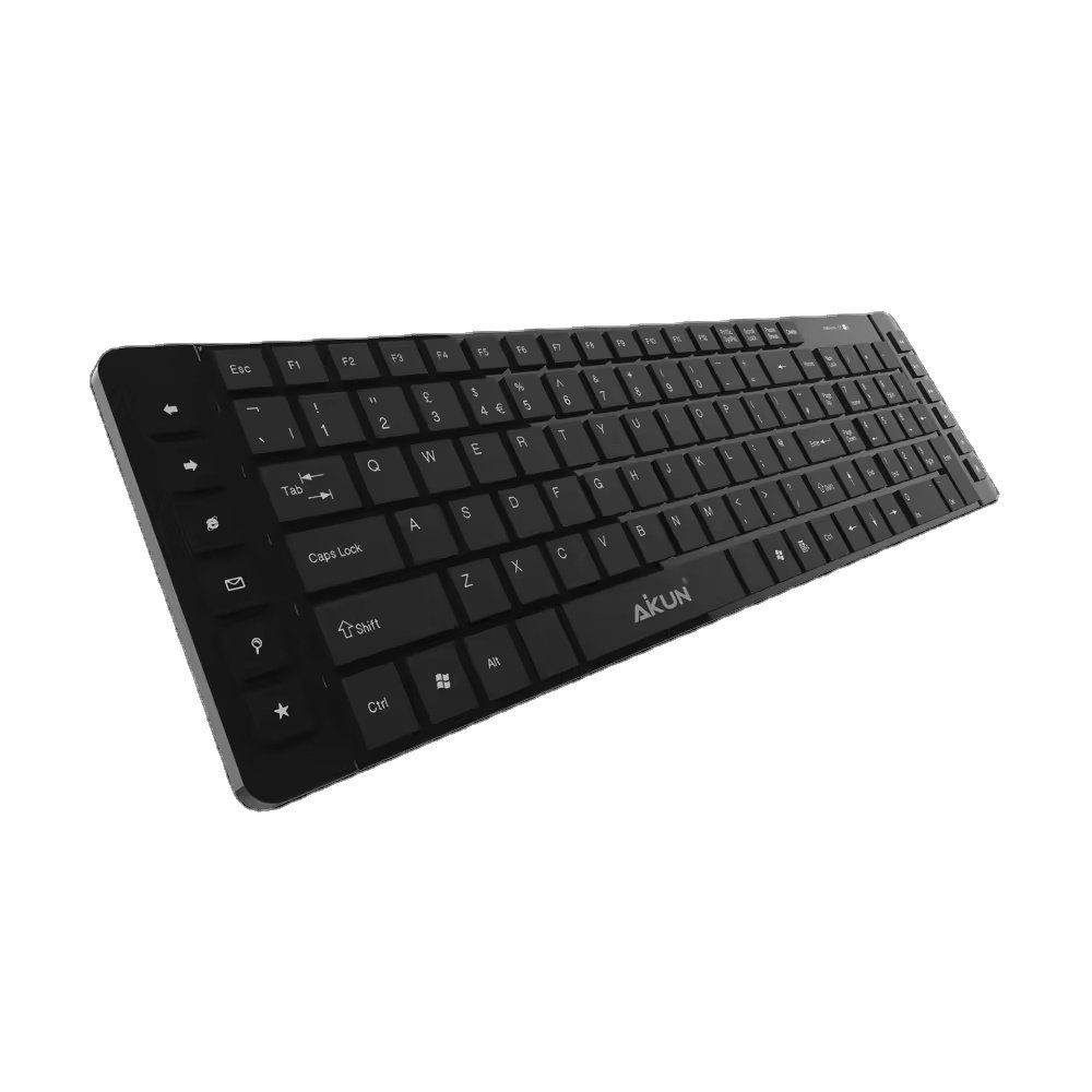 KB6900 Wired Full-size Multimedia Keyboard with 12 M.M Keys, Ultra Slim Keyboard with Chocolate Keycaps for Home Desktop Laptop