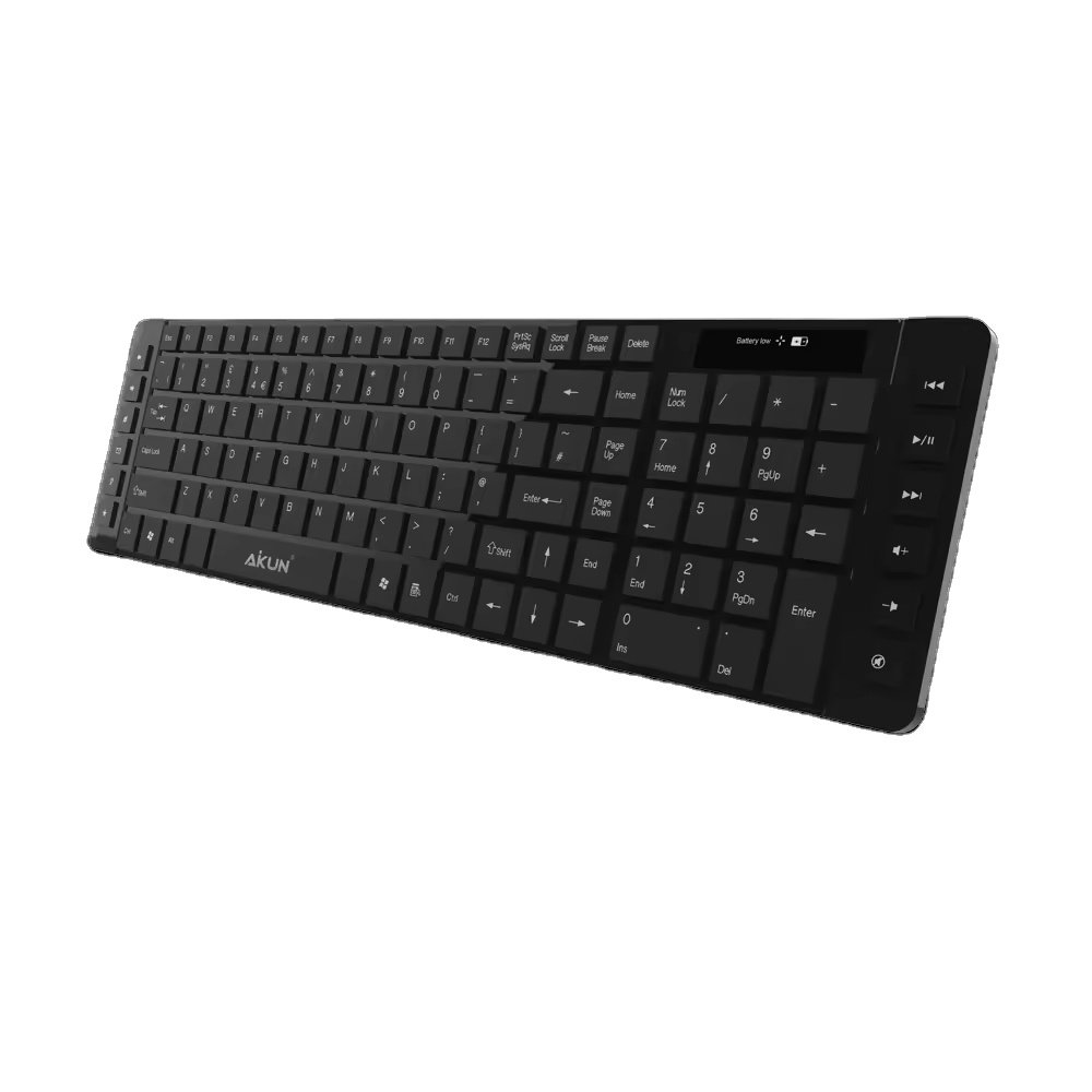 KB6900 Wired Full-size Multimedia Keyboard with 12 M.M Keys, Ultra Slim Keyboard with Chocolate Keycaps for Home Desktop Laptop