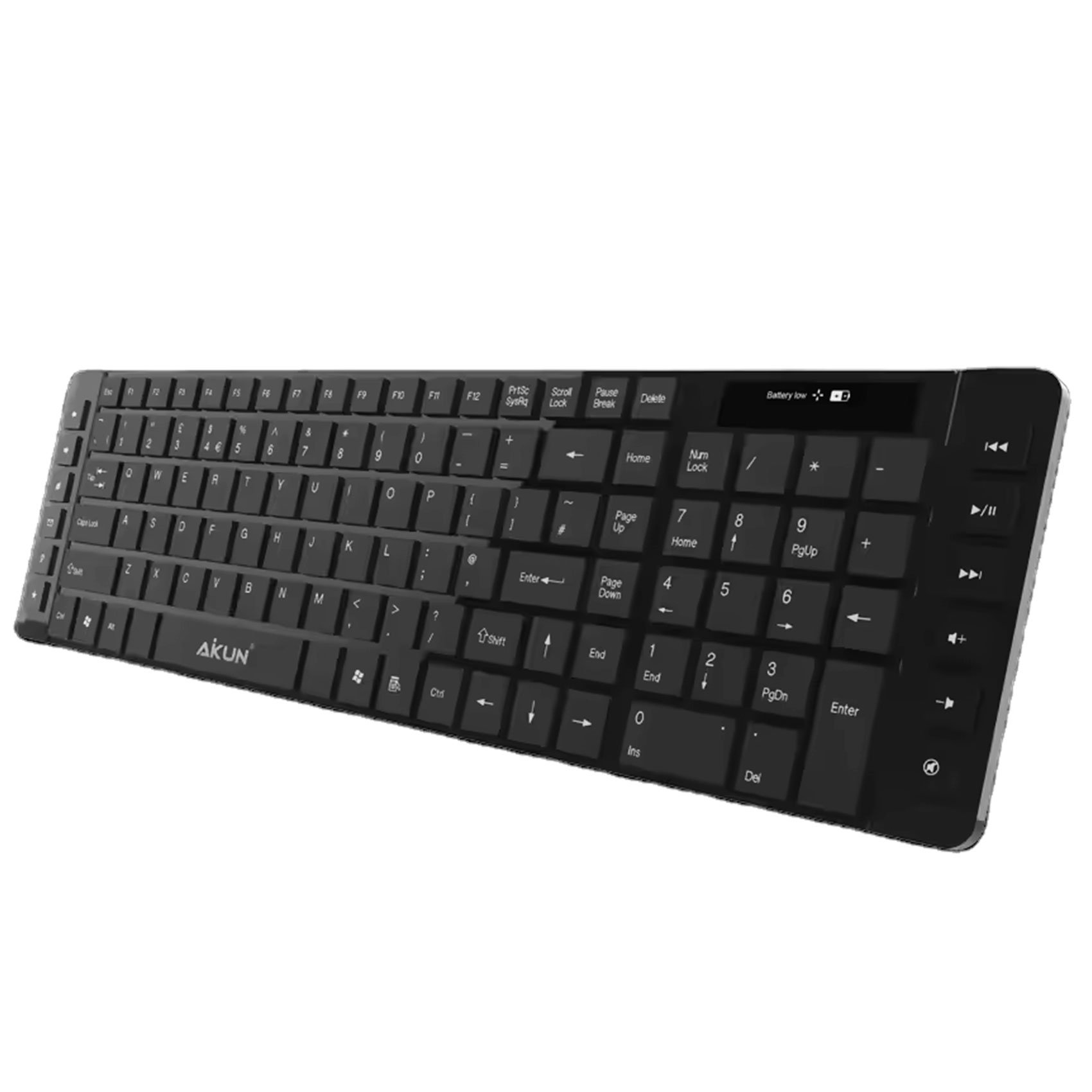 KB6900 Wired Full-size Multimedia Keyboard with 12 M.M Keys, Ultra Slim Keyboard with Chocolate Keycaps for Home Desktop Laptop