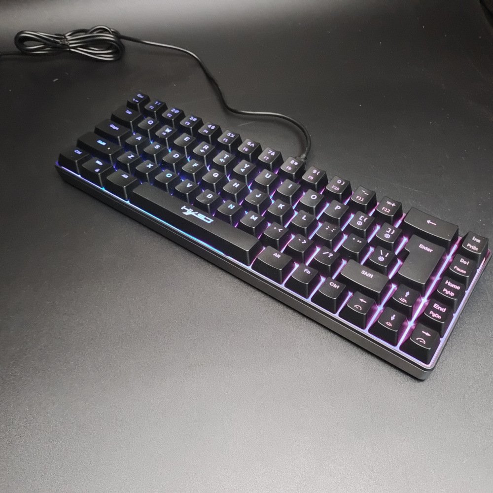Wired Membrane Keyboard RGB LED Backlight Gaming Keyboard 68keys Computer Keyboard Gamer For PC Laptop Game/Office