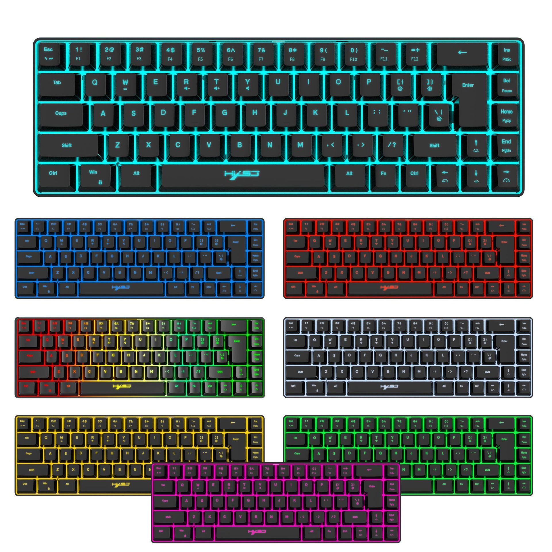 Wired Membrane Keyboard RGB LED Backlight Gaming Keyboard 68keys Computer Keyboard Gamer For PC Laptop Game/Office